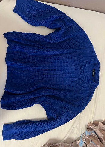 Mavi Triko Kadın Sweatshirt - Görsel 2