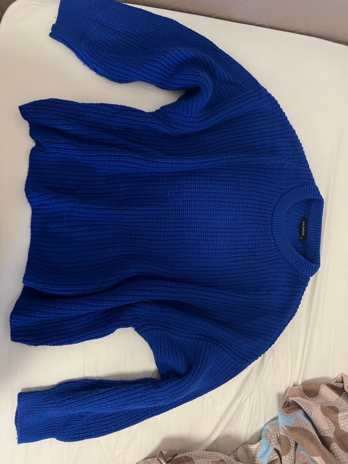 Mavi Triko Kadın Sweatshirt - Görsel 2