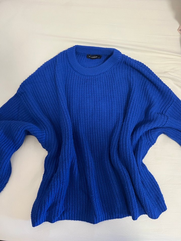 Mavi Triko Kadın Sweatshirt - Görsel 4