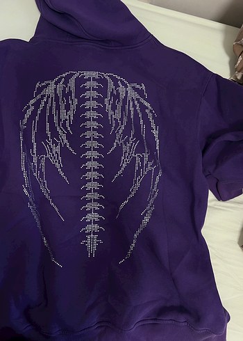Diğer Mor Kapüşonlu Kadın Sweatshirt shinyforce