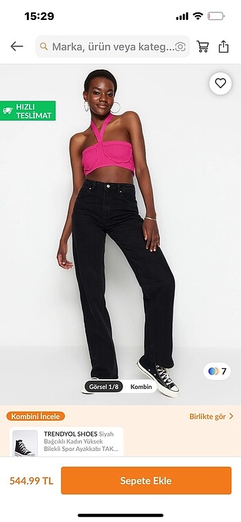 42 Beden yuksek bel wide leg jeans siyah