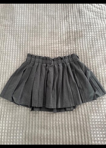 Gri Pilili Mini Etek