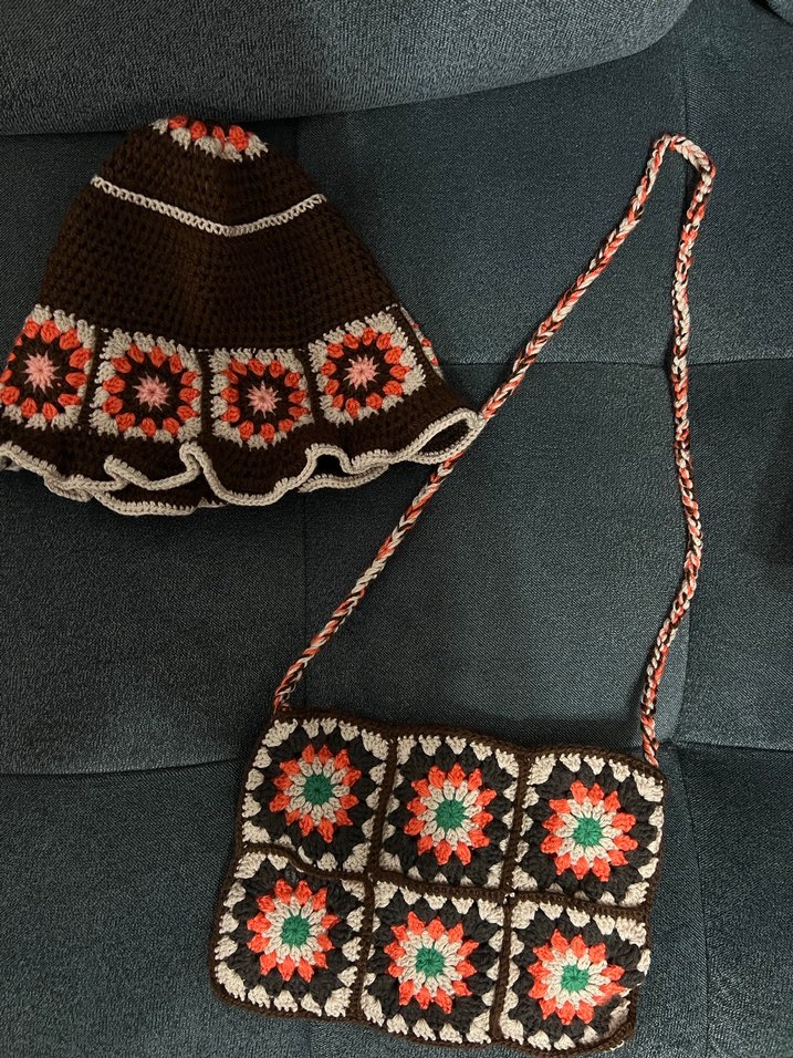 Etnik Desenli bohem renkli Örgü Kadın çanta - Görsel 3