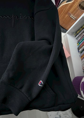 Diğer champion oversize siyah kapsonlu sweatshirt