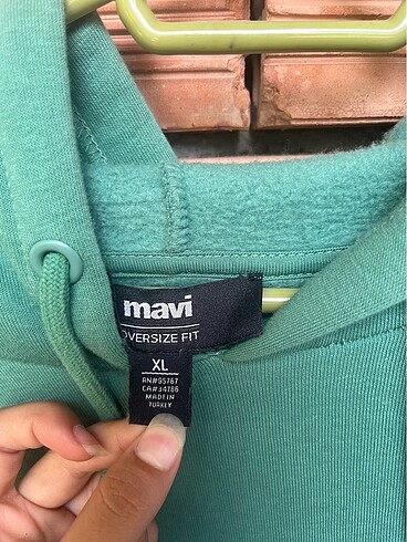 xl Beden Erkek mavi marka kapüşonlu sweatshirt