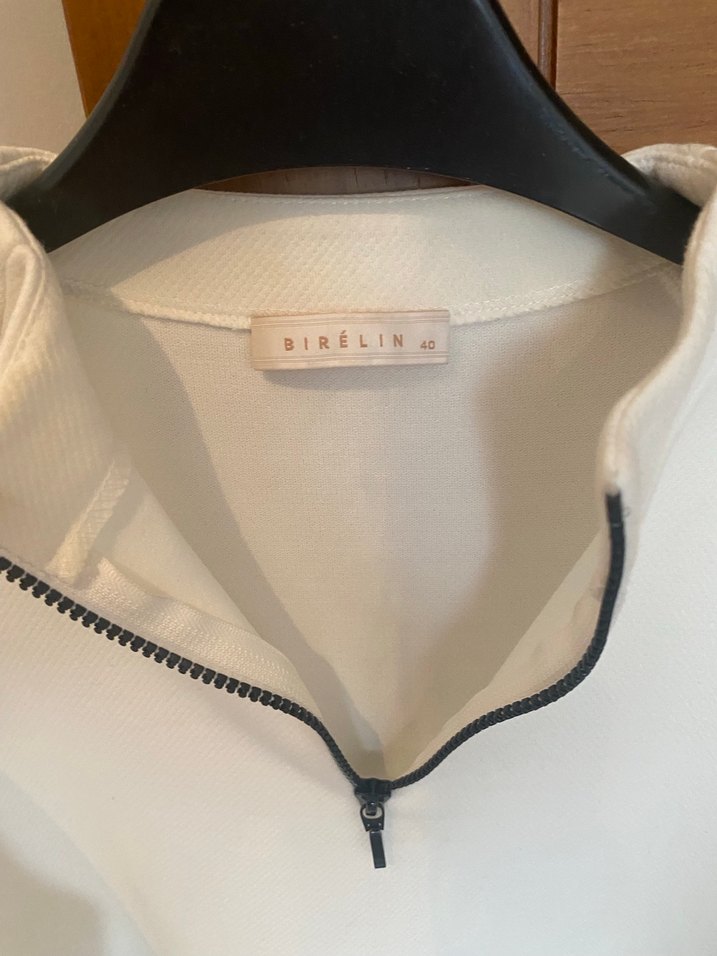 Yarım Fermuarlı Beyaz Kadın Sweatshirt Birelin marka - Görsel 2