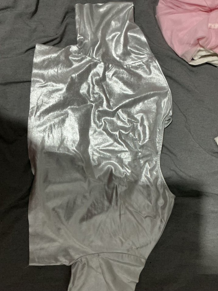 Kadın parlak Kısa Kollu Crop Top - Görsel 4