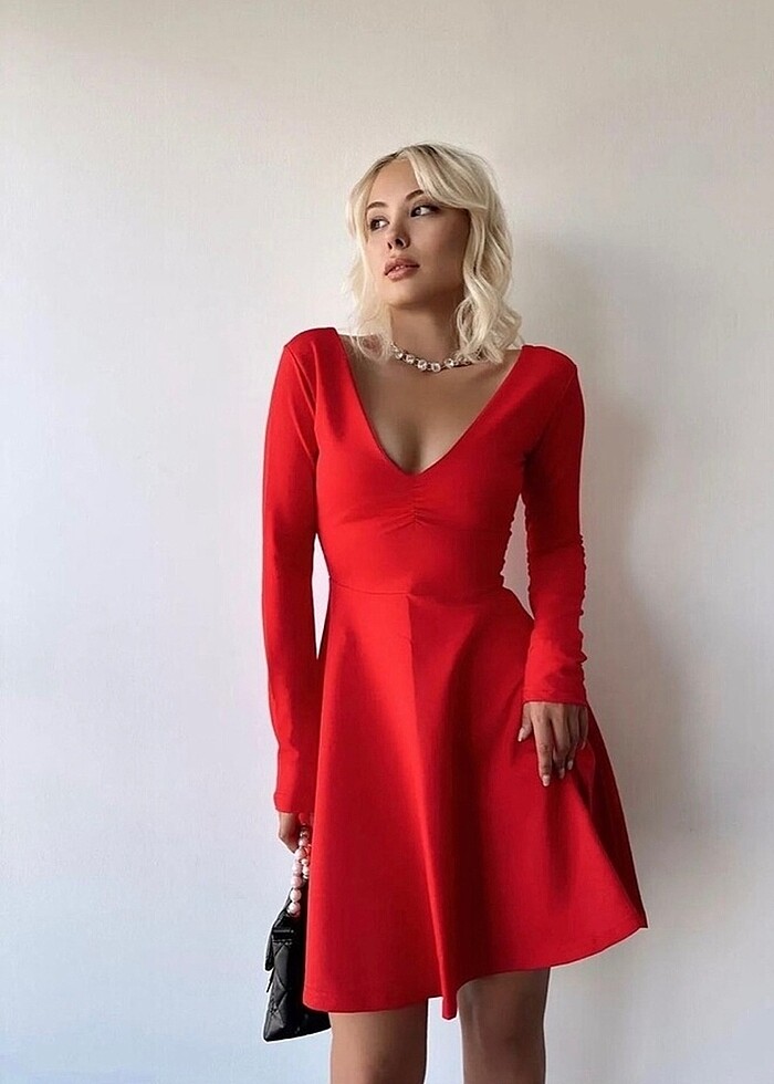 Kırmızı  Elbise - Görsel 2