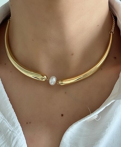 İncili kolye Gold