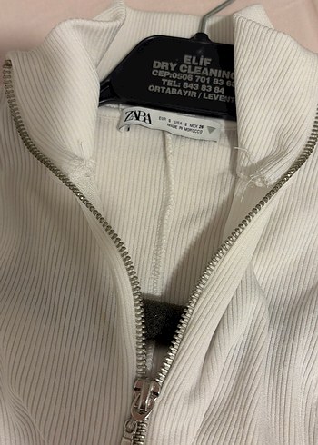 Beyaz Yüksek Yakalı Mini Elbise - Görsel 2