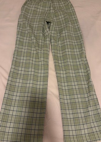 Yeşil Ekose Kadın Kumaş Pantolon - Görsel 4