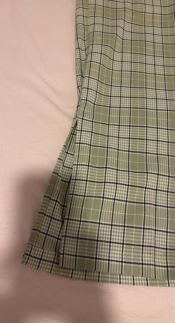 Yeşil Ekose Kadın Kumaş Pantolon - Görsel 2