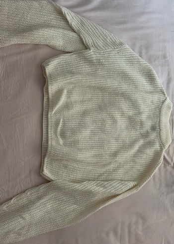 Kadın Beyaz Triko Örgü Kazak - Görsel 3