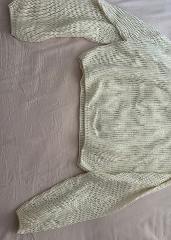 Kadın Beyaz Triko Örgü Kazak - Görsel 4