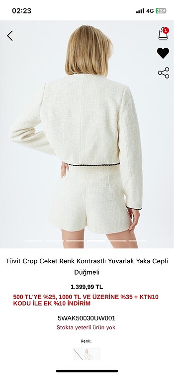 Koton tüvit ceket
