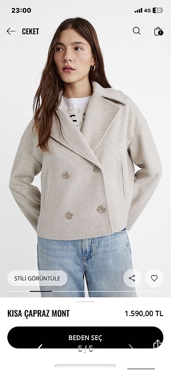 Stradivarius kısa mont