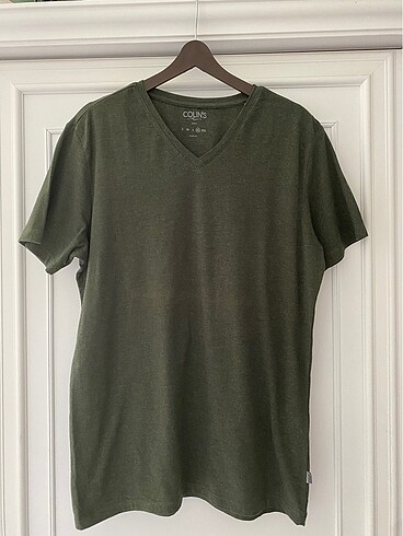Colins yeşil basic unisex Tshirt
