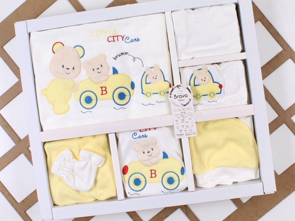 Mavi Nakışlı Erkek Bebek Hastane Kıyafeti - Görsel 2