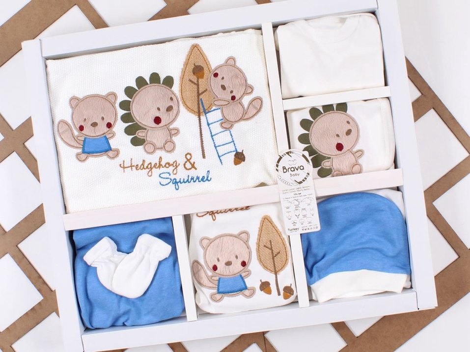 Sarı Nakışlı Pamuk Bebek Uyku Seti - Görsel 2