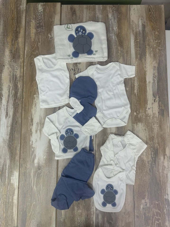 Nakışlı Pamuklu Bebek Uyku Seti - Görsel 5