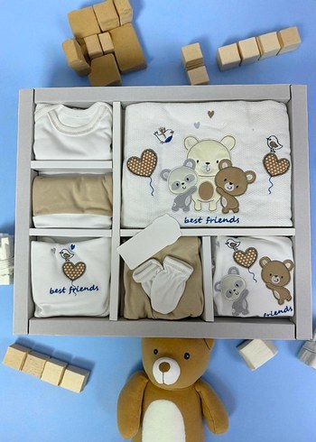 Mavi Bohem Uzun Kollu Pamuk Bebek Takımı - Görsel 4