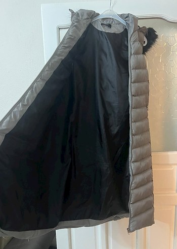 Siyah Kürklü Gri  Kadın Yelek - Görsel 5