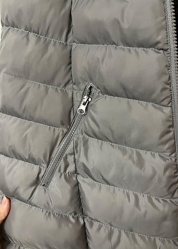 Siyah Kürklü Gri  Kadın Yelek - Görsel 3