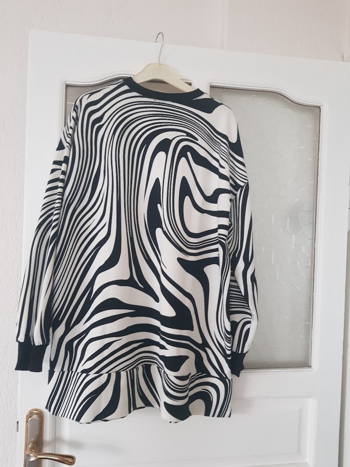 Zebra Desenli Kadın Uzun Kollu Sweatshirt - Görsel 2