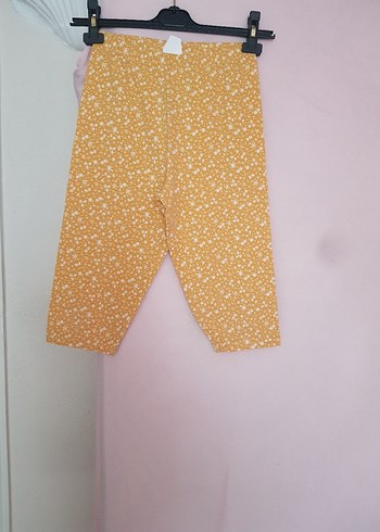 Kızlar için Sarı Baskılı tayt - Görsel 2