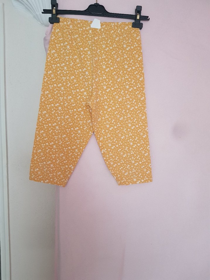 Kızlar için Sarı Baskılı tayt - Görsel 2