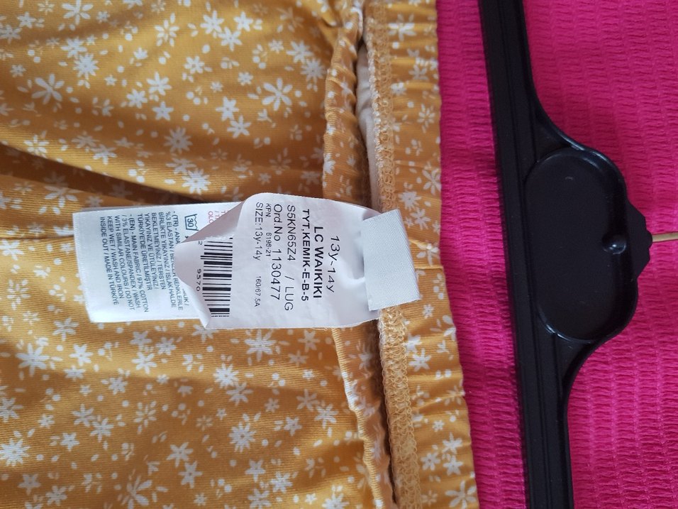 Kızlar için Sarı Baskılı tayt - Görsel 3