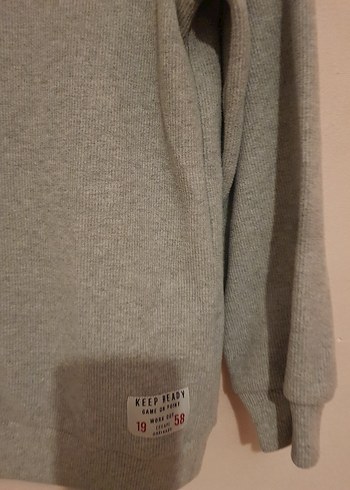 Gri Erkek Çocuk Kapüşonlu Sweatshirt - Görsel 2