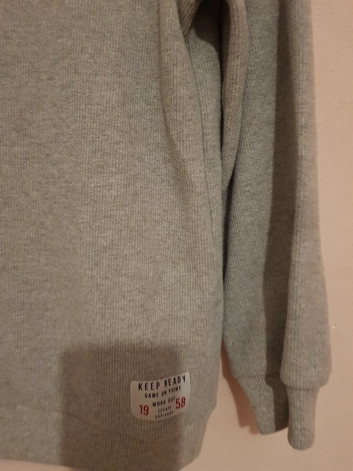 Gri Erkek Çocuk Kapüşonlu Sweatshirt - Görsel 2