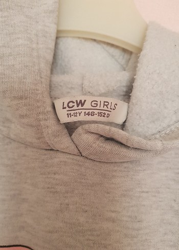 Gri Kapüşonlu Kız Sweatshirt - Görsel 3