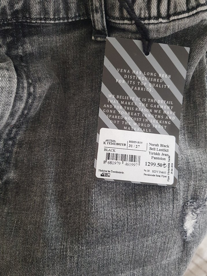 Gri Kadın Bol Kesim Kot Pantolon - Görsel 4