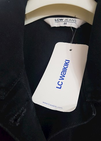 Siyah Kolsuz Denim Ceket - Görsel 3