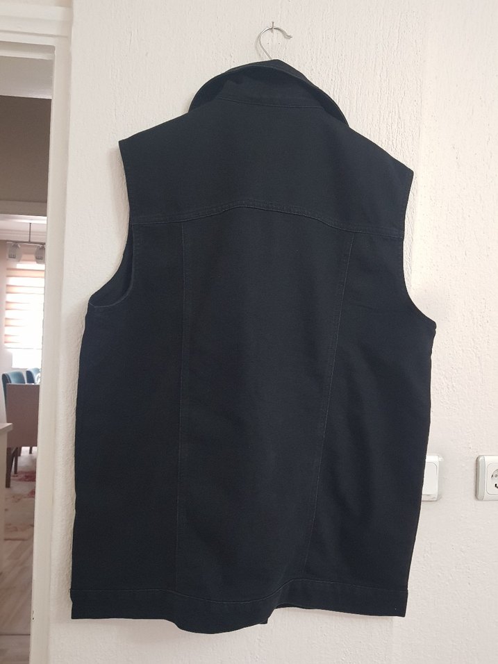 Siyah Kolsuz Denim Ceket - Görsel 2