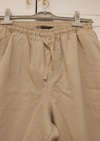 Bej erkek Keten Bol Kesim Pantolon sıfır ürün 40 beden - Görsel 5