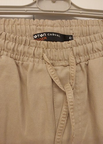 Bej erkek Keten Bol Kesim Pantolon sıfır ürün 40 beden - Görsel 3