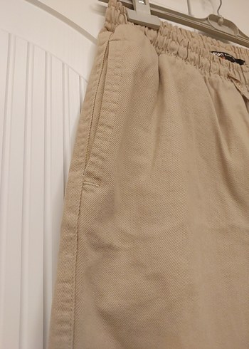 Bej erkek Keten Bol Kesim Pantolon sıfır ürün 40 beden - Görsel 4