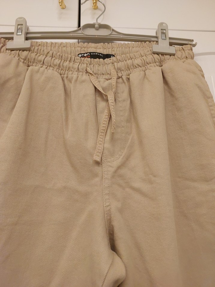Bej erkek Keten Bol Kesim  Pantolon sıfır ürün 40 beden - Görsel 5