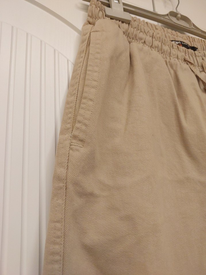 Bej erkek Keten Bol Kesim  Pantolon sıfır ürün 40 beden - Görsel 4