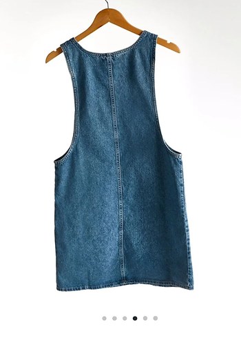 Kadın Mavi Denim Kısa Salopet - Görsel 2