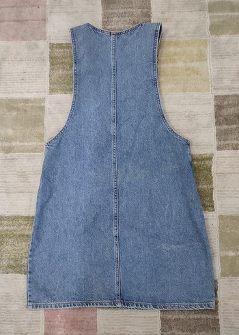 Kadın Mavi Denim Kısa Salopet - Görsel 5