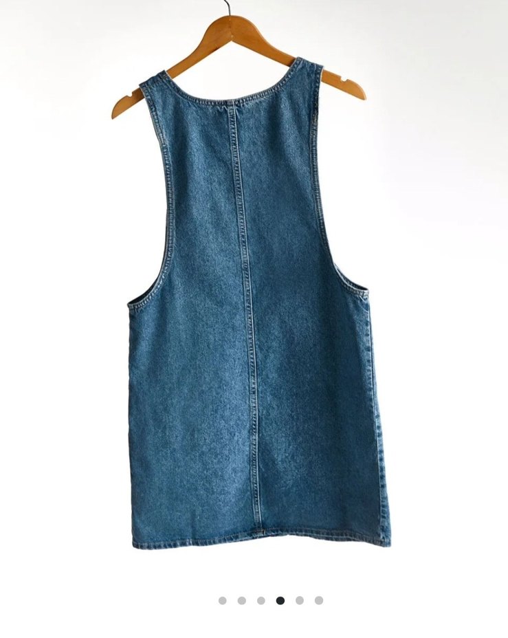 Kadın Mavi Denim Kısa Salopet - Görsel 2