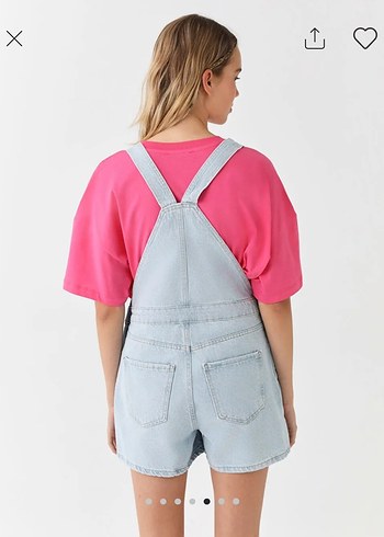 Kısa Denim Tulum - Görsel 2