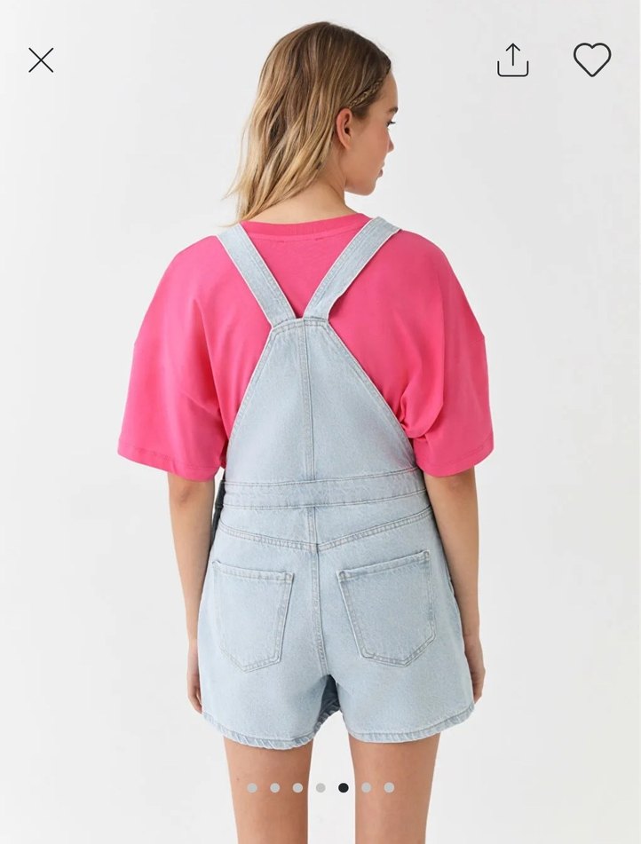 Kısa Denim Tulum - Görsel 2