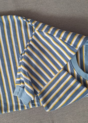 Çizgili Erkek Çocuk Uzun Kollu Tişört - Görsel 2