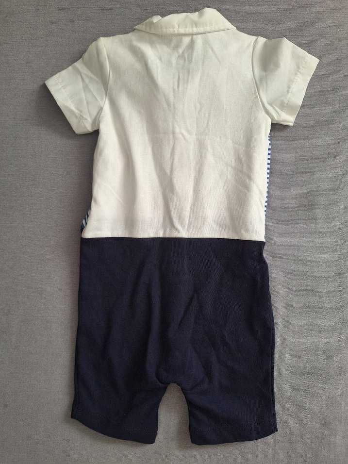 Düğmeli Çizgili Bebek Erkek Tulum - Görsel 3