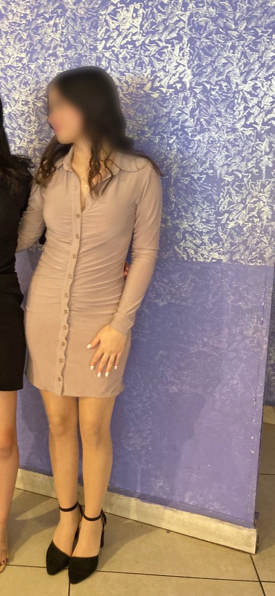 Düğmeli Bej Uzun Kollu Kadın Kısa Elbise - Görsel 3